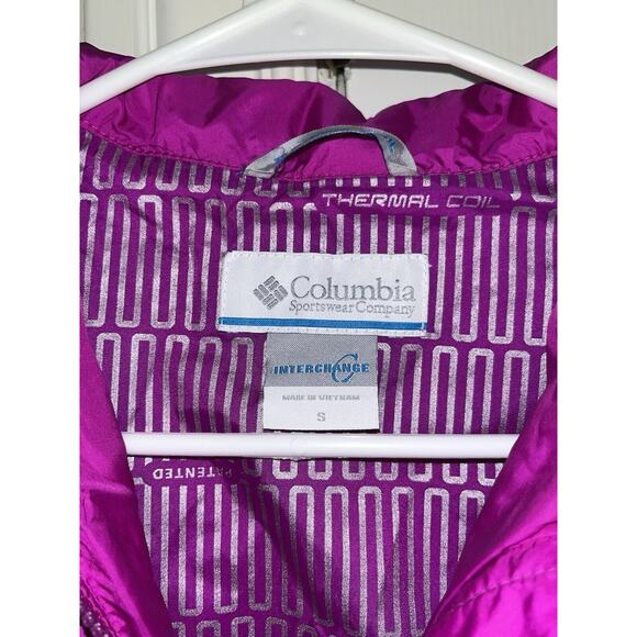 Columbia Jacket Women Small Pink Puffer Thermal Coil Interchange Liner Full Zip - Picture 5 of 8